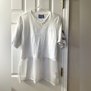 Adidas original Women Basketball Tee Dress White Sz L